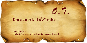 Ohnmacht Tünde névjegykártya