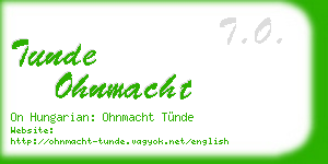 tunde ohnmacht business card
